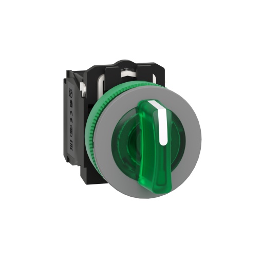 selector flush   luminosous verde 3 posições fijas 24vac  dc