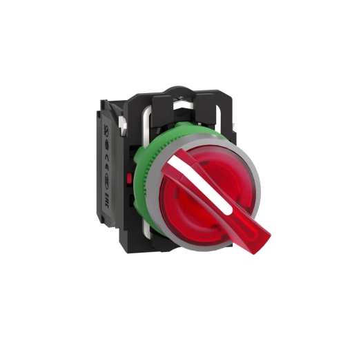 Selector  luminosous  vermelho  2 posições fijas 24v ca  cc 1