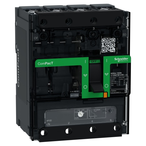 ComPacT DISJUNTOR NSXm160N 50kA CA 4P3D 125A TMD PARAFUSO