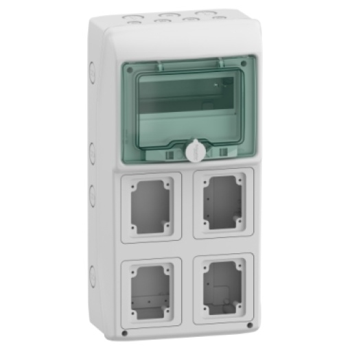 Mureva - Quadros para tomadas - 4 aberturas - 1x8 módulos