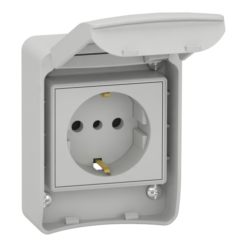 PratiKa socket - grey - 2P  E - 1016 A - 250 V - German - IP65 - surface