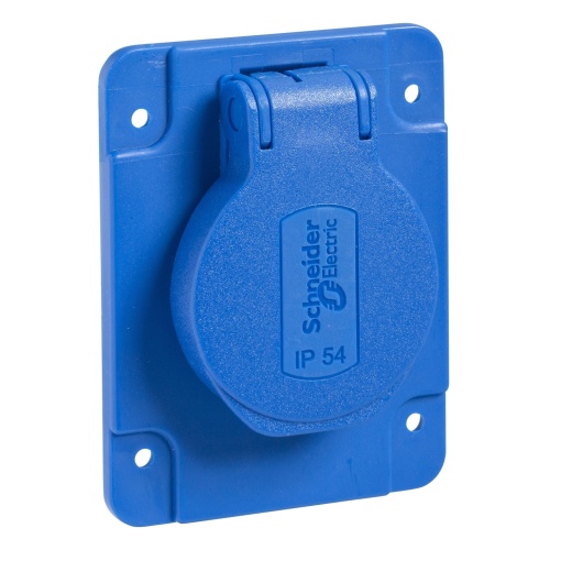 PratiKa socket - blue - 2P  E - 1016 A - 250 V - German - IP54 - flush - side