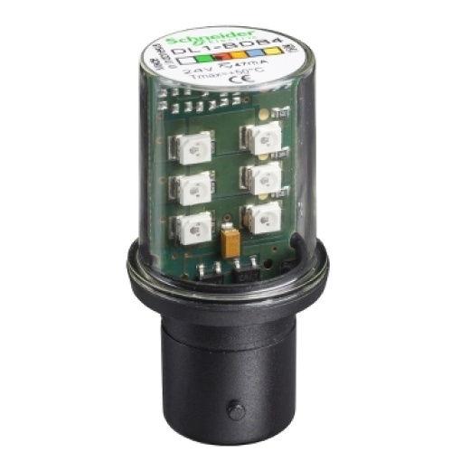 Lâmpada led vermelho para sinalização - ba 15d - 24 v