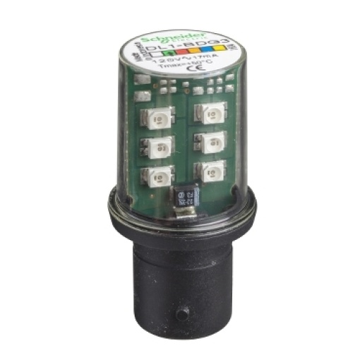 Lâmpada led verde para sinalização - ba 15d - 120 v