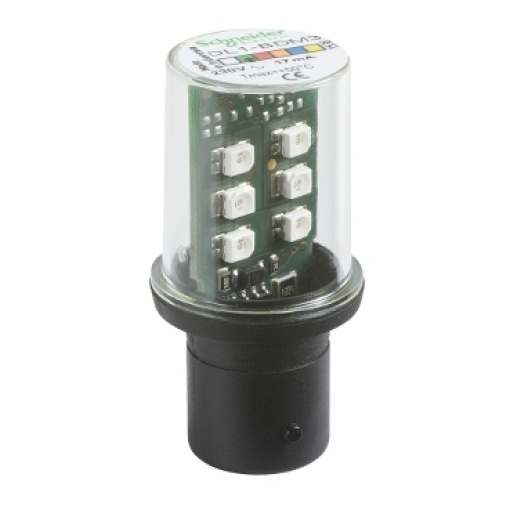 Lâmpada led verde para sinalização - ba 15d - 230 v