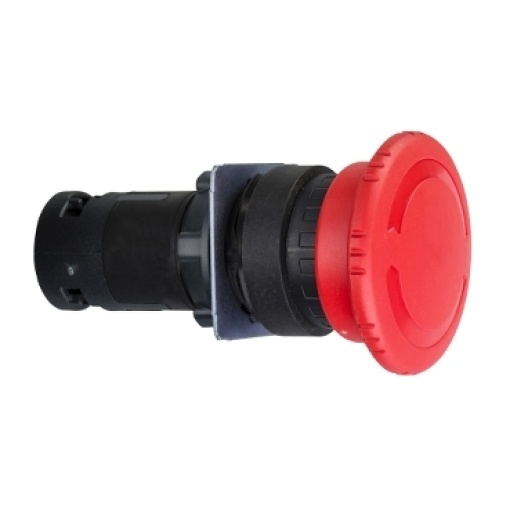 Botão de emergência Ø 22 - cabeça do cogumelo vermelho Ø40mm - virar para libertar 1NO1NC