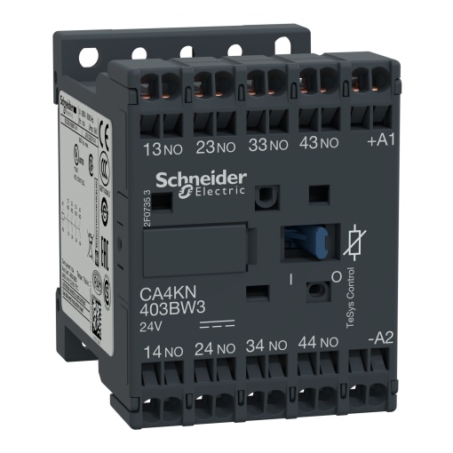 Contactor auxiliar TeSys CA4K - 4NA 24VCC baixo consumo com terminais de mola