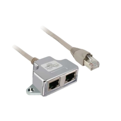 Modbus derivação T  com cabo integrado - 1 m - 1xRJ 45 macho e 2xRJ45 fêmea