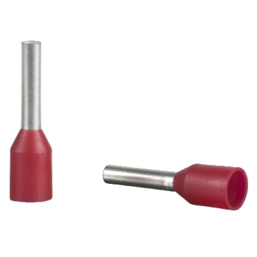 extremidade de cabo isolada  tamanho médio  1 mm² - vermelho