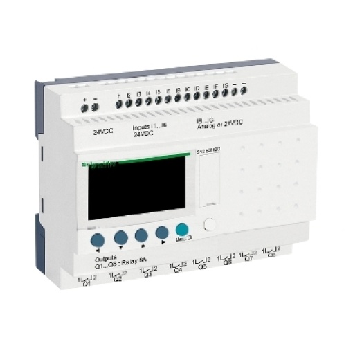 Relé inteligente compacto zelio logic - 20 e s - 24 v cc  relógio - ecrã