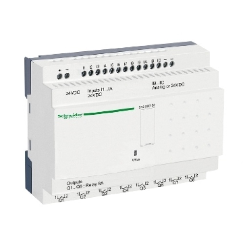 Relé inteligente compacto zelio logic - 20 e s - 24 v cc  s relógio  sem ecrã