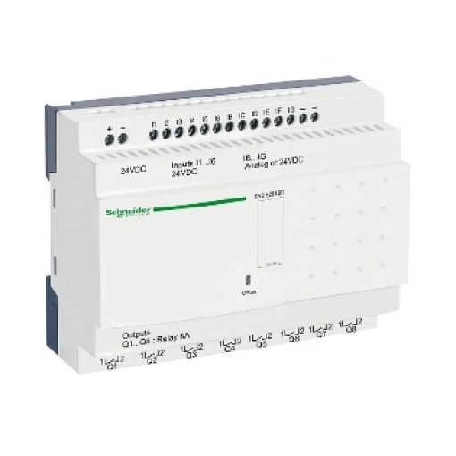 Relé inteligente compacto zelio logic - 20 e s - 24 v cc  relógio  sem ecrã