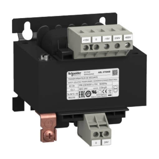 Transformador de tensão - 230..400 v - 1 x 24 v - 63 va
