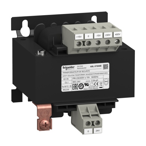 Transformador de tensão - 230..400 v - 1 x 24 v - 63 va