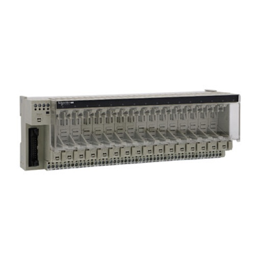 Sub-base para relé ligação ABE7 - 16 canais  fusíveis  isolador - relé 12,5 mm