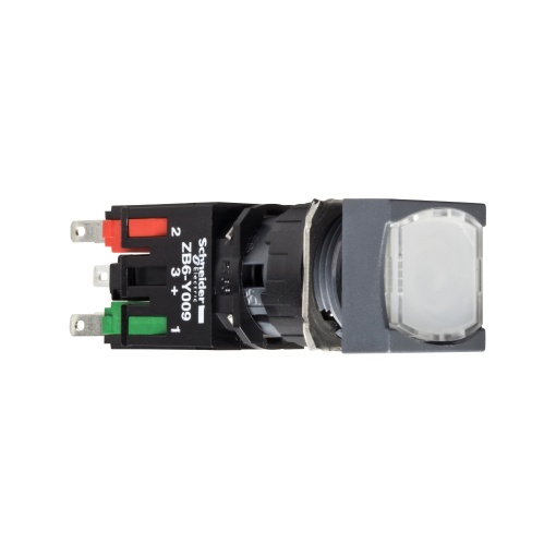 Quadrado branco nivelada completa ø16 illum botão de travamento 1no  1nc 12 ... 24v