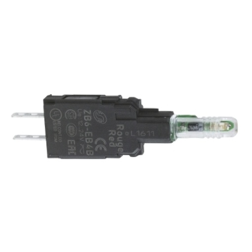 Corpo para luz piloto - zb6 - led verde incorporado - 12..24 v