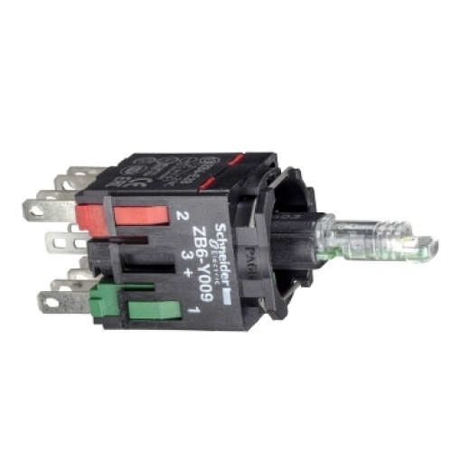 Corpo p botão controlo iluminado - ø 16 - led verde incorporado 1no1nc