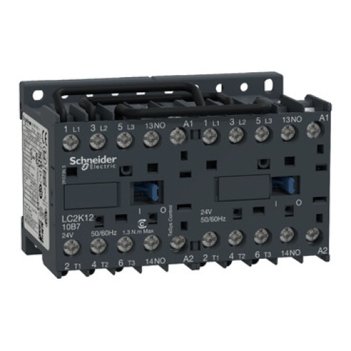 TeSys K reversing contactor - 3P - AC-3  440 V 12 A - 1 NO - 220...230 V AC