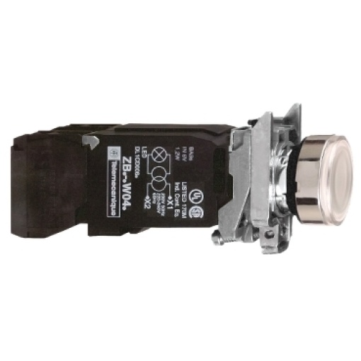 botão   luminosous trafo 120v "na  nc" branco