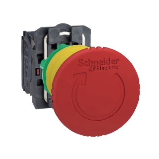 Emergência  gency stop switching off, plastic, vermelho mushroom ø40, ø22, trigger latching turn to release, 1 no  1 nc