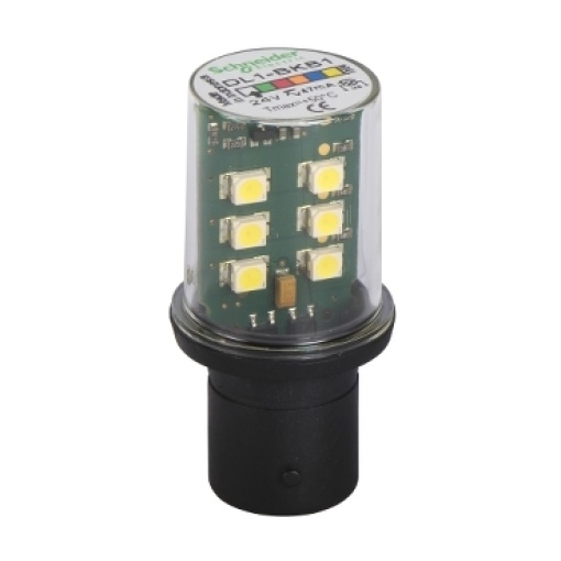 Lâmpada led intermitente branco para sinalização - ba 15d - 24 v