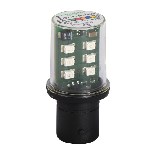 Lâmpada led intermitente verde para sinalização - ba 15d - 24 v
