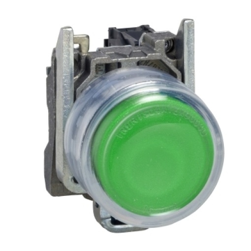 Botão de pressão verde ø 22  mola - 1 no - atex