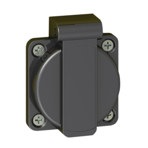 power socket XALF with protective shutter - grey - French - 230 V