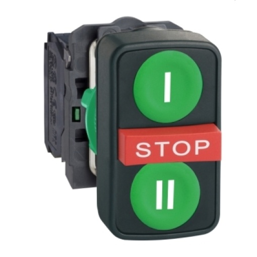 Interruptor triplo 2no  1nc verde  vermelho