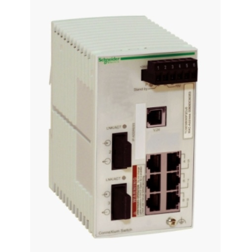 ConneXium Basic Managed Switch - 6 portas para cobre  2 portas para multimodo de fibra óptica