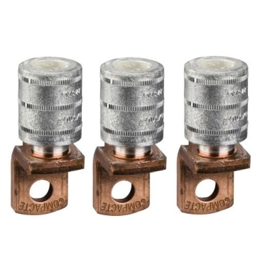 connection accessories, Compact NSX, EasyPact CVS, FuPact INFB, crimp lugs for aluminium cable 300 mm², set of 3 parts