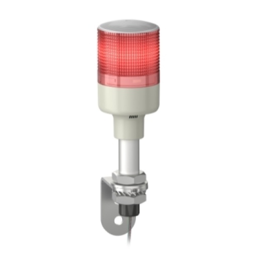 Baliza de sinalização monolítica, Harmony fácil XVG, 60mm, vermelho, luz fixa, sinal sonoro, mont. em tubo de alum. curto e sup. em L, IP23, 24V CACC