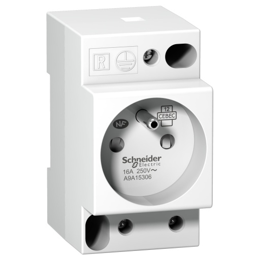 iPC -Tomada Calha DIN- 2PT - 16A - 250VAC - NFC 15100 - std francês
