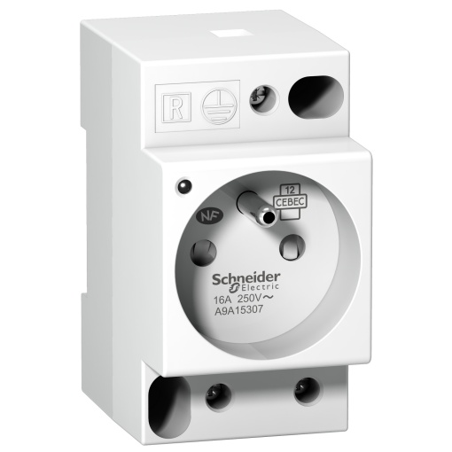 DIN socket iPC -2PE -16A-250VAC-NFC15100 -french std-with volt.pres.indic.light