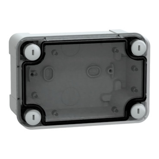 ABS box IP66 IK07 RAL7035 Int.H125W80D65 Ext.H138W93D72 Transp.cover H20