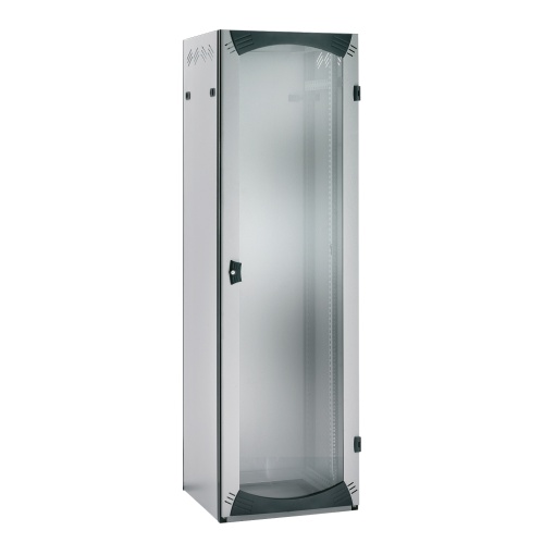 Floor-Standing Cabling Rack 24U W600D1000 Fixed 19" Glazed Door R7035