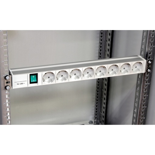 Actassi - 1U power distribution rail - 8 socketsswitch 19P VDE