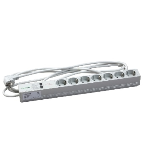 Actassi - 1U power distribution rail - 7 socketsfilter 19P VDE