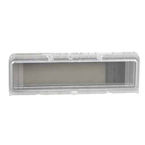 Plastic window with hinged transparent cover. IP 65, L195xW165xD13mm.