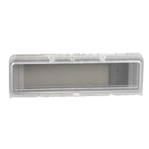 Plastic window with hinged transparent cover. IP 65, L195xW165xD13mm.