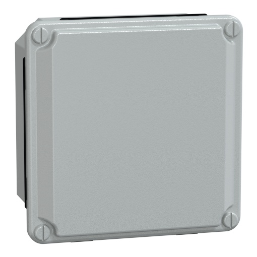 Caixa industrial de metal - cobertura básica baixa - H105xW105xD49 - IP55 - cinzento RAL 7035