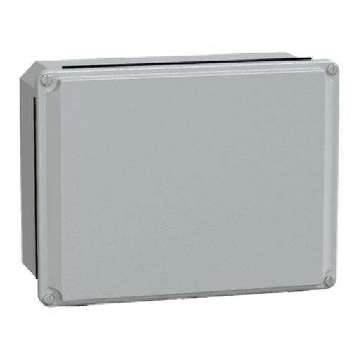 Caixa industrial de metal - cobertura básica baixa - H206xW156xD83 - IP55 - cinzento RAL 7035