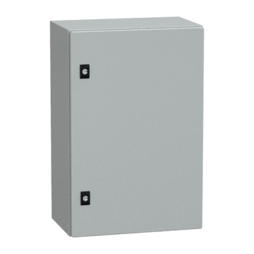 Spacial CRN plain door with mount.plate. H600xW400xD250 IP66 IK10 RAL7035..