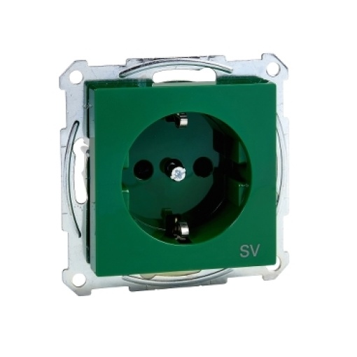 M-Elegance - Tomada 2PT com obturadores - 16A - Verde