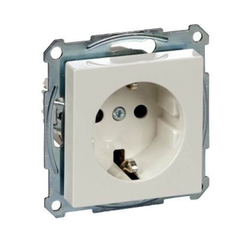 M-Elegance - Tomada 2PT com obturadores - 16A - Branco brilhante