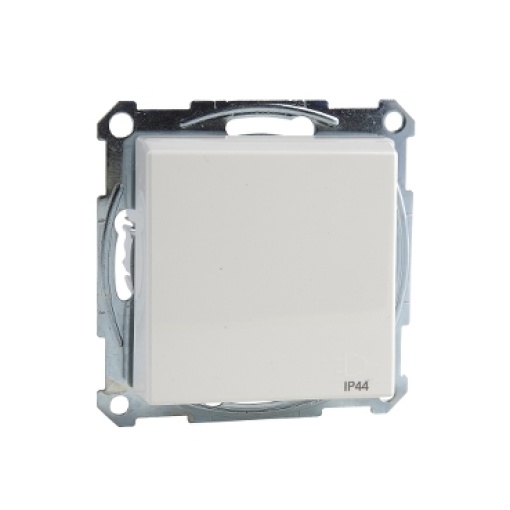 M-Elegance - Tomada 2PT com obturadores e tampa - IP44 - 16A - Branco brilhante