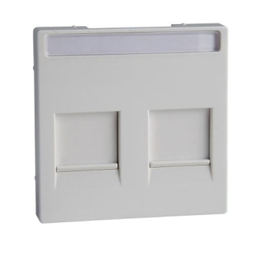 M-Elegance - Centro de tomada RJ45 para ligadores com tampa deslizante e porta-etiquetas - Branco ativo