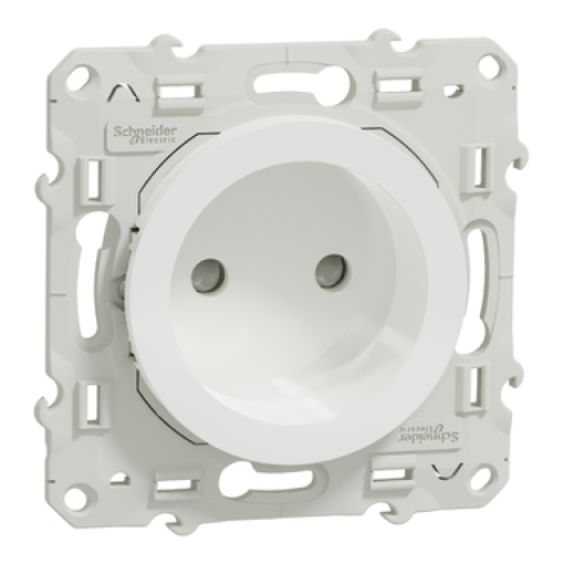 Odace - Tomada 2P com obturadores por parafuso - 16A - Branco