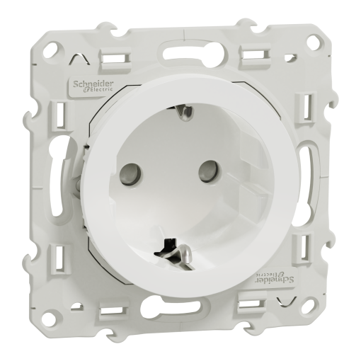 Odace - Tomada 2PT com obturadores - 16A - Branco